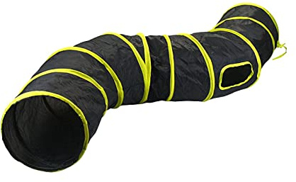 Baoblaze Túnel plegable para gatos, juguete interactivo, plegable, portátil, tela Oxford, en forma de S, tubo para gatos, perros pequeños, para interiores y exteriores
