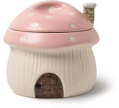 RESVUGA Cuenco de sopa de cebolla francesa con tapa, ramequín, divertido cuenco novedoso estilo casa de hongos, pasteles de lava, crema brulee, olla de huevos. Con rejillas de disipación de calor, 13