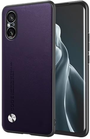 EASSGU Hülle für Smartphone, Compatible with Sony Xperia 5 V (6.1 Inches) Handyhülle im Business Stil mit PU Lederrückseite - Dunkelviolett