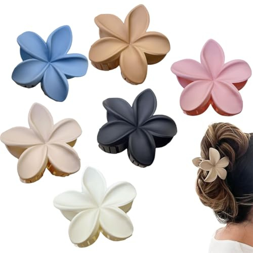 MQLSAERI 6 fermagli per capello a forma di fiore, opachi antiscivolo per donne, accessori per styling, spessi e sottili, fermagli carini