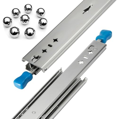 Guide per Cassetti 40cm 50cm 60cm 70cm Estrazione Totale 80cm 100cm 120cm 140cm pesanti guide scorrevoli per ripiano industriali montaggio laterale 1 paio (Misurare : 600mm/24inch)
