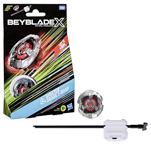 Hasbro Beyblade X, Set Starter Pack Shelter Drake 7-80GP BX con Trottola e Lanciatore