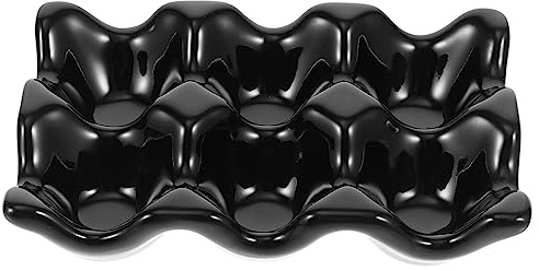 Porta Uovo in Ceramica Nero 6 Posti, Vassoio Creativo per Uova