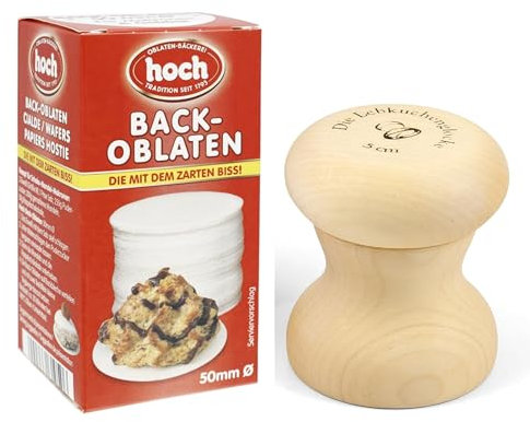 Lebkuchenglocke | Das Original | Lebkuchenformer Basis-Set 5 cm | inkl. Back-Oblaten | idealer Helfer zum Backen von perfekten Lebkuchen, Makronen und Plätzchen