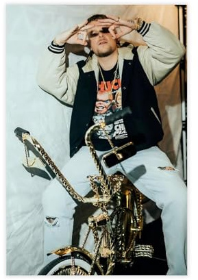 bpoejge Exklusive Kunst, cooles Rapper und Sänger Bonez MC Portrait-Poster, 3 Leinwandposter, Wandkunst, Dekordruck, Bild Gemälde für Wohnzimmer, Schlafzimmer, Dekoration, 60 x 90 cm