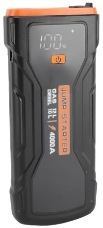 2000 A Spitzenstrom-Starthilfe mit Reifenfüller, 8000 MAh Tragbare Batterie-Booster-Box für Auto, Notlicht, 8 Intelligente Jumper-Clips, LED-Beleuchtung, Multi-Mode-SOS, Zwei