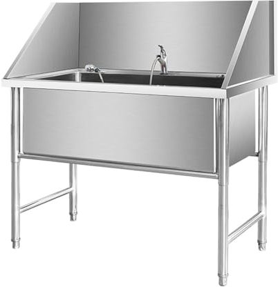 Générique Station de Bain Professionnelle en Acier Inoxydable pour Chien, Baignoire pour Chien, lavabo de Douche avec Robinet, Station de Lavage pour Animaux de Compagnie pour la Maison, Baignoire de