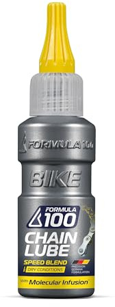 Formula 100 Dry Conditions Bike Chain Lube – Dry Weather Lubricant for Bicycles & Electric Bikes – Deep Penetration, Extends Lifetime, Protects Against Corrosion – 50ml (1.69 oz)