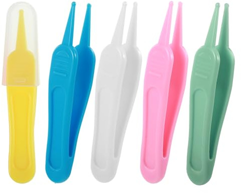 5 pinzette per la pulizia del naso, 5 colori, con testa rotonda, efficace per la cura del naso, per la cura dei bambini
