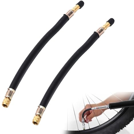 2 Stück Autoventil Verlängerung Adapter,Flexible Reifenventilverlängerung mit Adapter,Universelle Ventilverlängerung für Auto/Motorrad/Fahrrad,Gummi Reifenfüller Schlauch mit Ventilkappe(10cm,Schwarz)