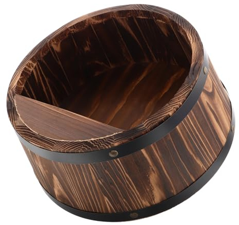 Didiseaon Rustic Whiskey Barrel Wall Mounted Wine Display Home Decor Shelf Vintage Bar Decor