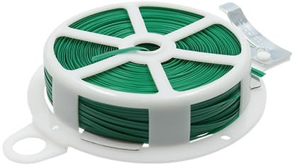 Carrete de alambre plastificado 50m, resistente a la corrosión, ideal para atar, fijar y proteger en jardinería y bricolaje.