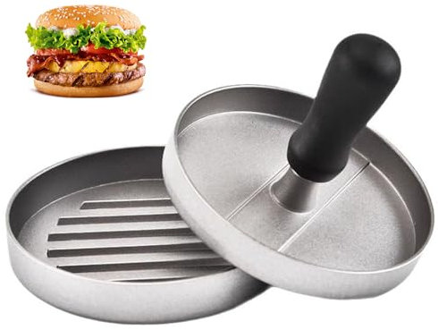 Wixovo Prensa de Hamburguesa 12cm, Prensa Hamburguesas de Aluminio, Prensa para Hamburguesa para Barbacoas, Cocinar en la Cocina, Hacer Pasteles de Carne