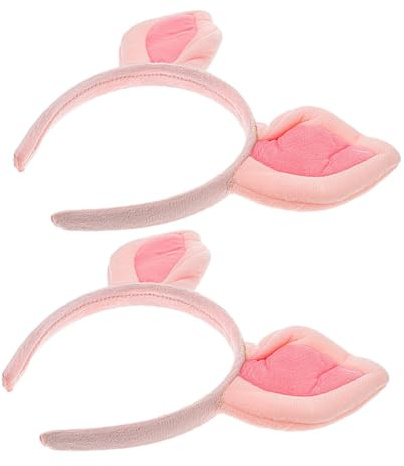TOPBATHY 2 Stück Schweineohren Haarreifen Weiches Stoff Stirnband Süßes Cosplay Party Accessoire Für Damen Und Mädchen