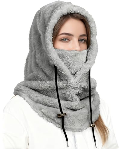 GTYARYUA Sturmhaube Winter, Balaclava Damen, Plüsch Sturmhaube Mütze, Kapuzenschal, Balaclava Herren, Mützenschal Damen, Winddicht Warm Skimaske, für Motorrad Skifahren Outdoorsports