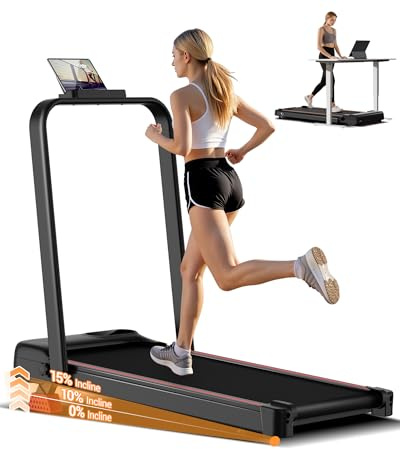 CURSOR Laufband für Zuhause Klappbar mit Steigung, Laufbänder 12KM/H, Treadmill for Home mit 3,0-PS-Motor und LED-Anzeige, Max Belastung 136KG, Sicher