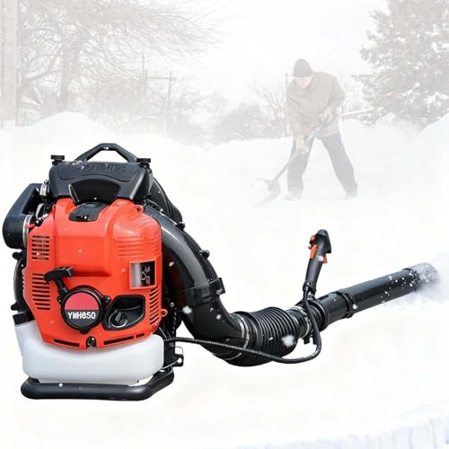 EPIKNOWEE Soffiatore a Zaino 4 Tempi 100cc Avanzato, Soffiatore Giardino Senza Fili, Uscita Aria Alta Velocità Spazzaneve a benzina per Pulizia Rapida Viali e Aree Ricreative(Red)
