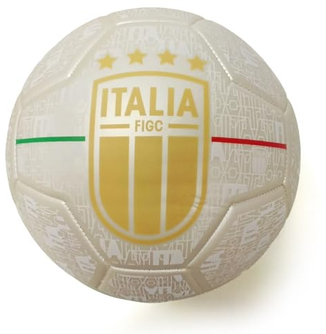 ITALIA FIGC Pallone da Calcio Licenza Ufficiale, Palla da calcio - Misura 5 - Bianco - Palla Professionale per Divertimento e Allenamento - Licenza Originale