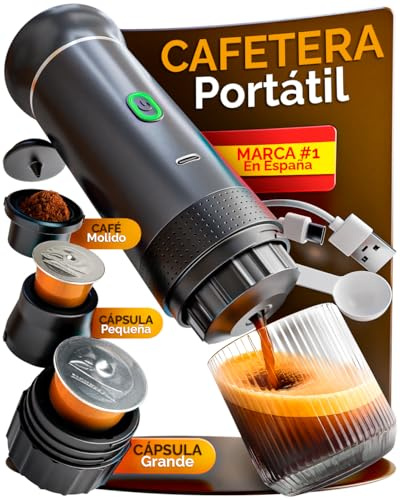 NEXUN Tragbare 3-in-1-Kapselmaschine, Mini-Kaffeemaschine, kabellos, kompatibel mit Kapseln und gemahlenem Kaffee, USB, wiederaufladbar, 20 bar Druck