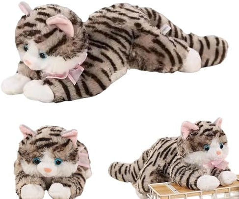 Generico Gatto Peluche, Soffice e Morbido, Realistico e Divertente, Pupazzo realistico di gatto, Per Collezione Confortevole, Regalo per Cameretta e Soggiorno di Ragazzi, Ragazze, Adolescenti,