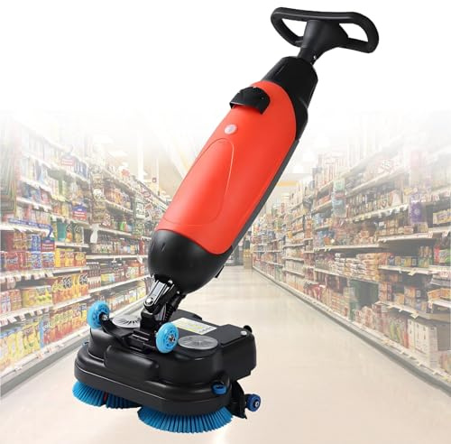 EpyGnom Lavasciuga per Pavimenti e Tappeti con Uomo a Terra, Alimentata a Batteria, Larghezza di Pulizia 17, 2 Serbatoi, velocità Spazzola 360 Giri/Min, per La Pulizia di Grandi Aree Red