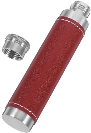 Tube à Vin Portable 1 Oz en Acier Inoxydable Argenté | Forme Tube Cigare à Base Ronde, 1 Pièce, Usage Extérieur, Format Compact pour Transport