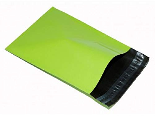 REALPACK® - 100 bolsas para envío de plástico, color verde neón, 305 mm x 406 mm (+ 40 mm borde)