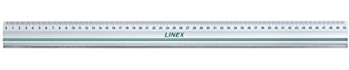 Linex Aluminium-Lineal 50 cm, Schneidekante aus Stahl, Antirutschstreifen auf der Rückseite