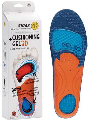 Sidas 3D gel dämpande innersula, anatomisk 3D-form, unisex_vuxen, CSEESCUSH3D, blå, XXL: 46-48