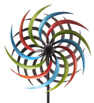E-X WINDRAD °Art Ferro ° Sonne ° Metall° Windspiel° GARTENSTECKER° H 185 cm° D 48 cm