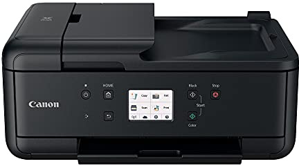 Canon PIXMA TR7520 All-In-One Wireless Home Photo Office All-In-One Printer with Scanner, Copier and Fax: Airprint and Google Cloud Compatible, Black, Works with Alexa