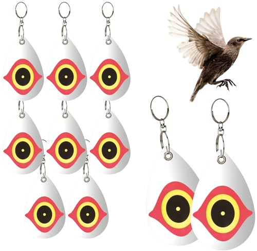 COM-FOUR® 10x effaroucheur d'oiseaux, dissuasif pour étourneaux, Corbeaux | choucas - pigeons - épouvantail - répulsif pour oiseaux en plastique - remorque réfléchissante