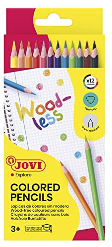 Jovi Lápices de colores Woodless, 12 unidades, Colores surtidos (734/12), Única