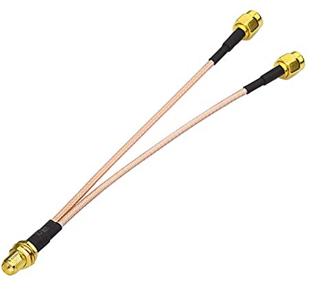 Bingfu RP-SMA Female Bulkhead Mount to Dual RP-SMA Male WiFi Antenna Adapter Splitter Cable 15cm 6 inch for WiFi Router Hotspot Wireless Mini PCI Express PCIE Network Card Adapter