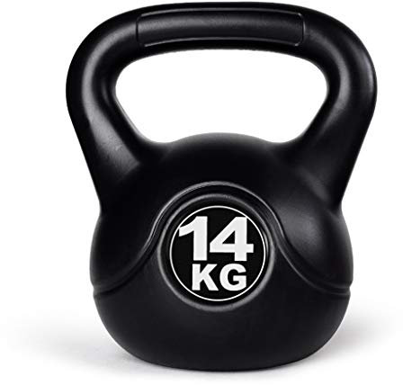 ZXQZ Fitness-Hantel Kettlebell, Schwarze Schwere Kesselglocke für Kraft- und Cardio-Training Kleine Hantel (Size : 14kg)