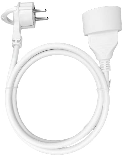 ORNO AE-13194(GS)/3M Verlängerungskabel mit Einzelsteckdose und EIN Flacher Stecker PVC-Kabel H03VV-F 3x1,5mm², 230VAC (3m)