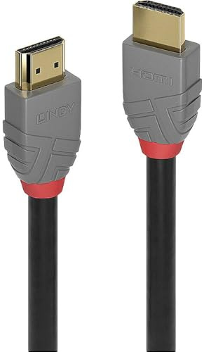 LINDY 36954 - HDMI-Kabel 2.1 Anthra Line High Speed 3 Meter mit Ethernet, 10k@120Hz HDMI 2.1 3D 1080p HDCP 2.3 120Hz 144Hz HDR ARC CEC ATC, ATC-getestet, TV OLED, Monitor, Xbox, Blu-Ray, Soundbar grau