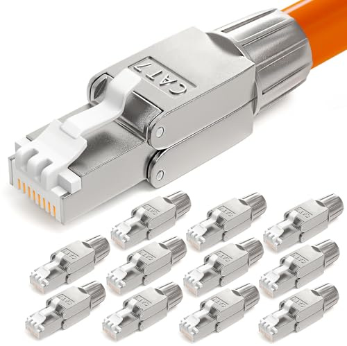 HB-DIGITAL 12x CAT 7 RJ45 Stecker Netzwerkstecker