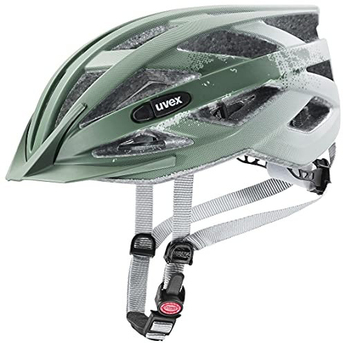 uvex air wing cc - leichter Allround-Helm für Damen und Herren - individuelle Größenanpassung - erweiterbar mit LED-Licht - papyrus - moss green matt - 52-57 cm