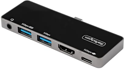 StarTech Mini Dock USB-C 5 in 1, HDMI 2.0 4K 60Hz HDR, 100W PD, Audio | Dock da Viaggio, Compatibile Thunderbolt 3, Ideale per MacBook e Laptop