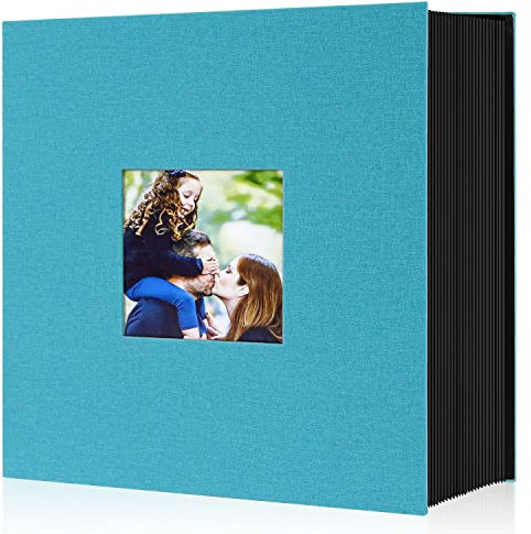 Lanpn Album Photo 10x15 1000 Pochette, Grand Geant Format Lin Tissu Album pour Horizontal Vertical Photos (Sarcelle)