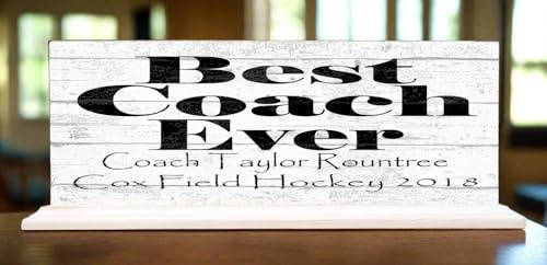 Personalized Best Coach Gift Sign For Any Sport Custom With Team Date and Name