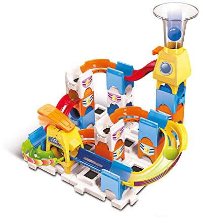 VTech - Marble Rush, Discovery Set XS100, Bauspiel, 30 Teile, 3 Kugeln, Geschenk für Kinder ab 4 Jahren – Inhalt in Französisch