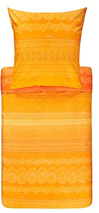 Bassetti Mako-Satin Bettwäsche-Garnitur Brunelleschi Farbe Mandarine O2 Größe 155x220+80x80
