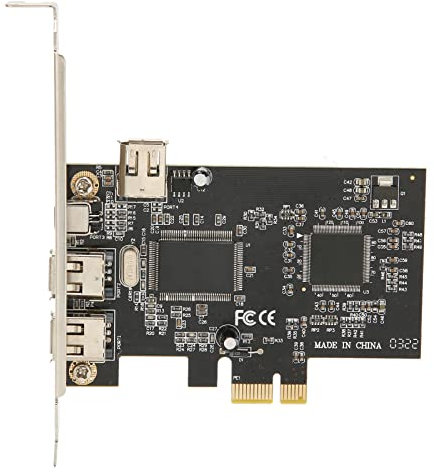 Tarjeta PCIE FireWire, PCI Ex1 a Controlador de Adaptador Externo IEEE 1394 4 Puertos (2 X 6 Pines + 1 X 4 Pines) con Soporte de Perfil bajo para Win2000, XP, para Server 2003, Vista 7