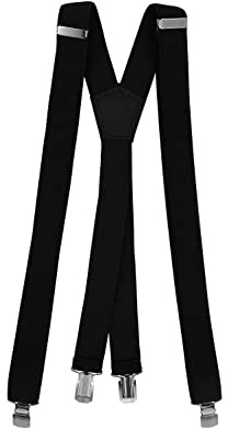 Fabio Farini 3 cm breiter Hosenträger X-Form für Herren | elastisch & verstellbar mit 4 extra starken Metallclips