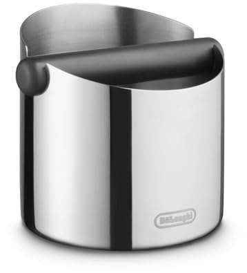 De'Longhi Knock Box DLSC072, Robuste Edelstahl-Abklopfbox mit Rutschfester Gummibasis, Leicht zu Reinigen, Bestens Geeignet zum Sammeln von Kaffeesatz