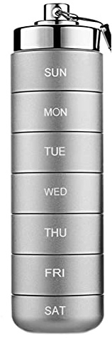 Pillendose Schlüsselanhänger Aus Aluminium, Wasserdicht 7 Tage Tablettenbox Medizin Pillendosen Mit 7 Teilbaren Fächer, Kleine Tablettendose Für Unterwegs, Outdoor, Reisen, Wandern, Camping