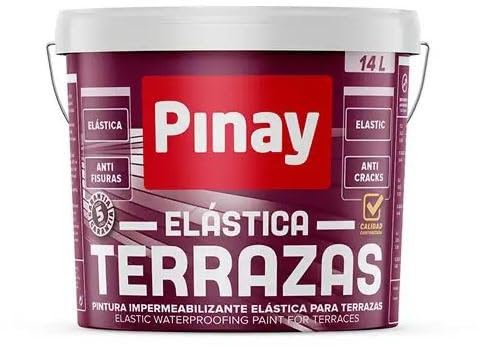 PINAY IMPERMEABILIZANTE TERRAZAS - Pintura impermeabilizante elástica a base de polímeros acrílicos y exenta de productos asfálticos. (14 L, VERDE)