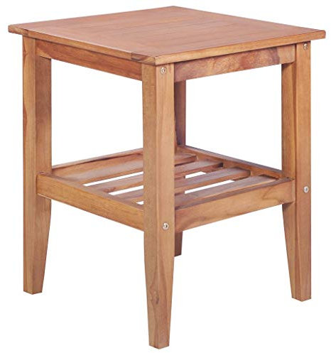 KTHLBRH Sofatisch Kaffeetisch Beistelltisch Beistelltische fürs Wohnzimmer Couchtisch 40 x 40 x 50 cm Quadratisch Teak Massiv für Wohnzimmer, Schlafzimmer